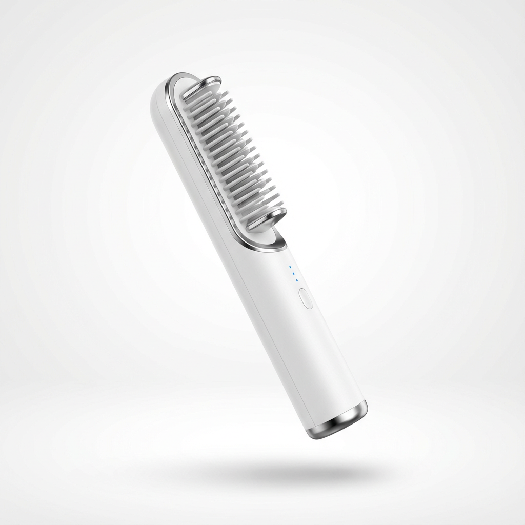 Wireless Straight Hair Comb - White