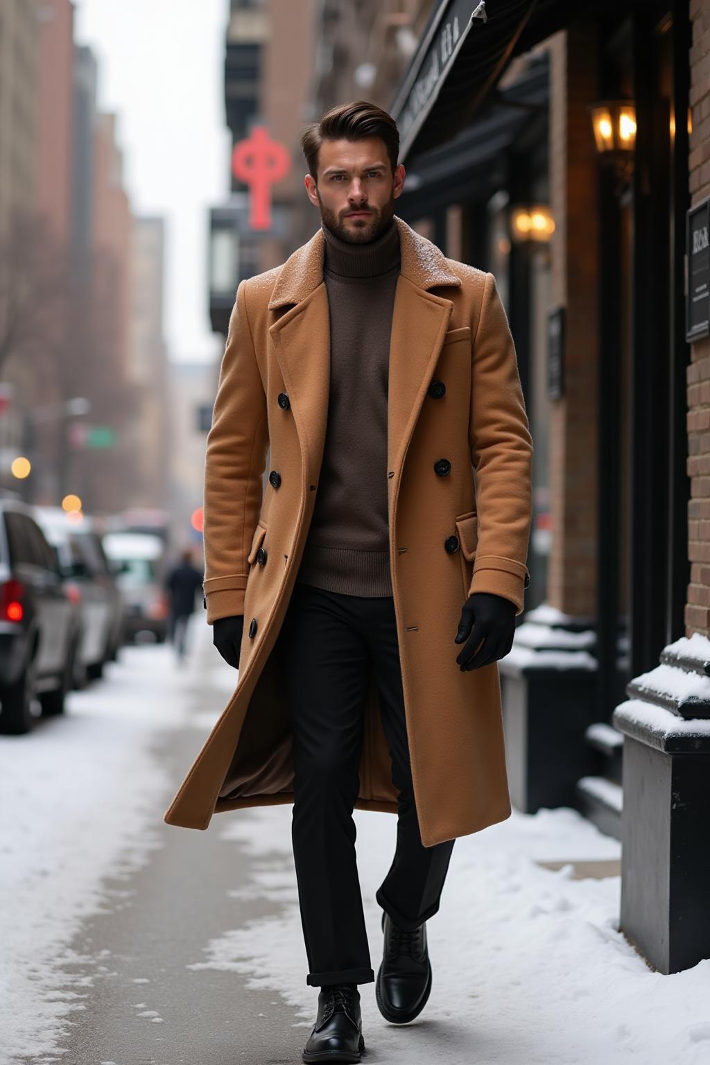 The Wool Overcoat in Camel - Lifestyle 3