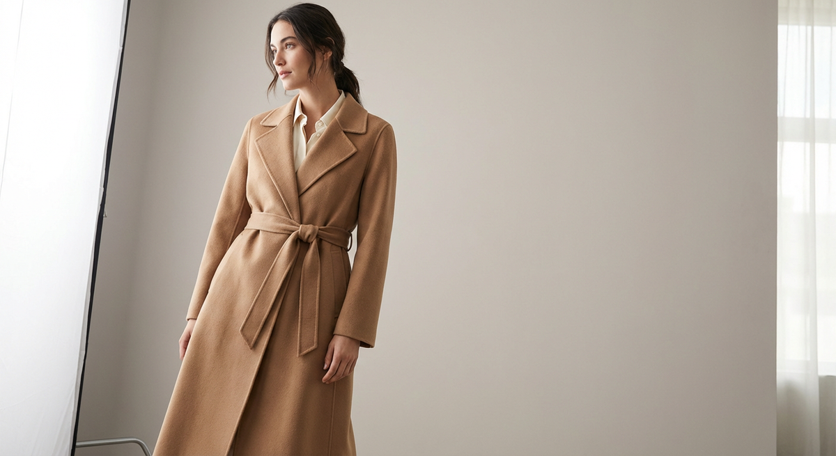 Belted Winter Coat in Camel