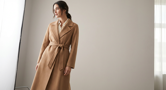 Belted Winter Coat in Camel