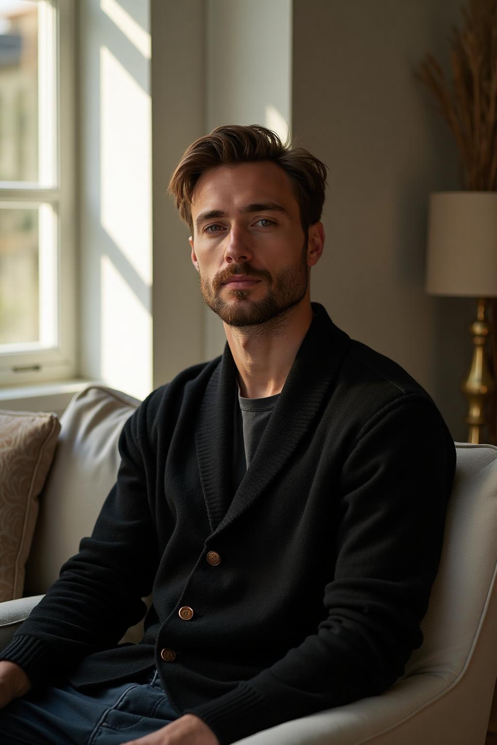 The Cashmere Cardigan in Black - Hero