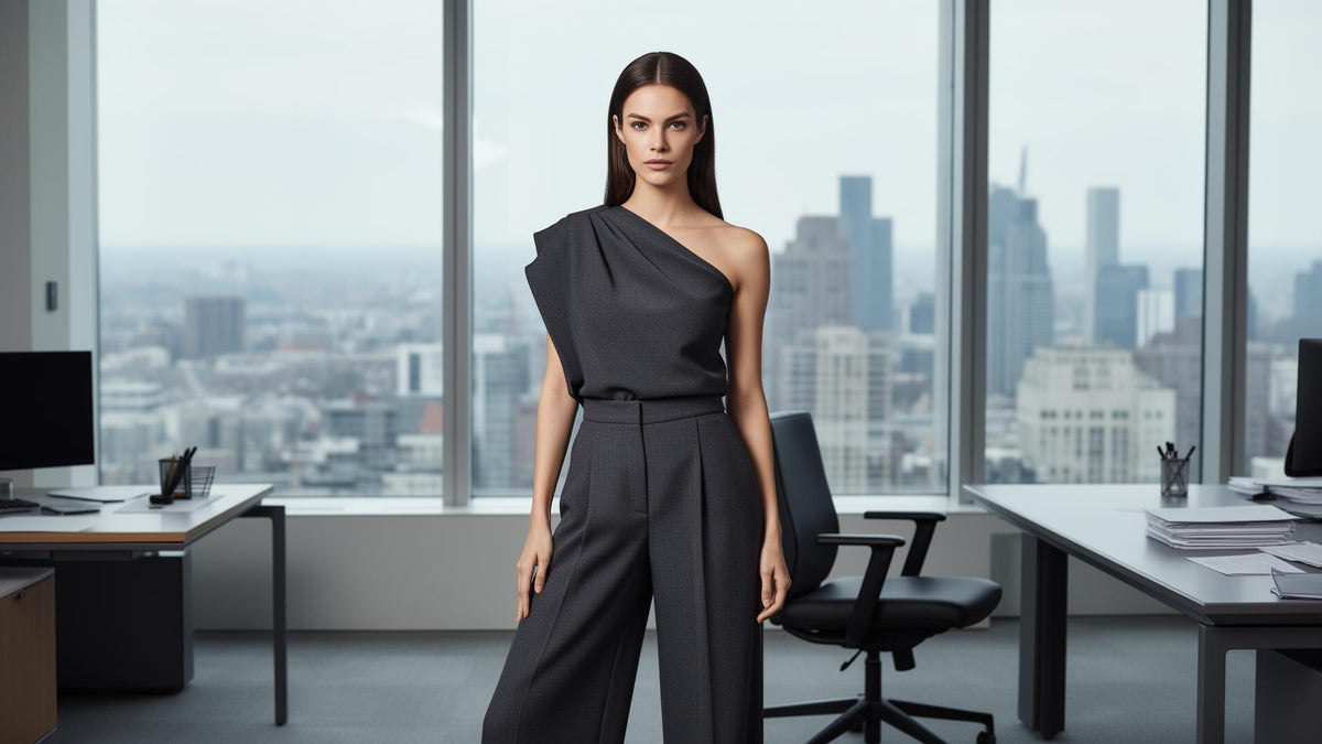 The Elegant Two-Piece Co-ord Set in Dark Gray - Hero