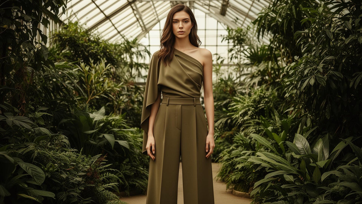 The Elegant Two-Piece Co-ord Set in Khaki - Hero