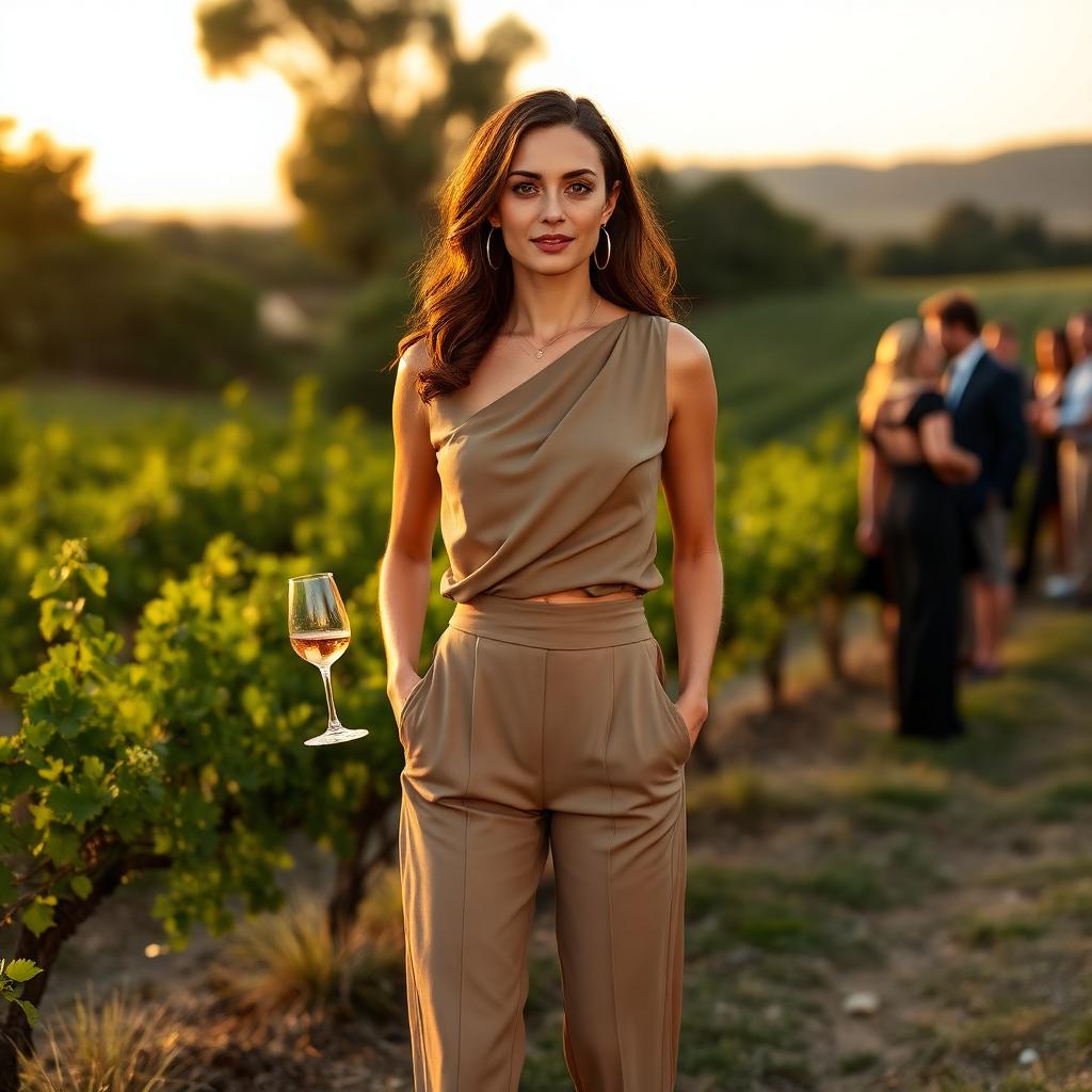 The Elegant Two-Piece Co-ord Set in Khaki - Vineyard