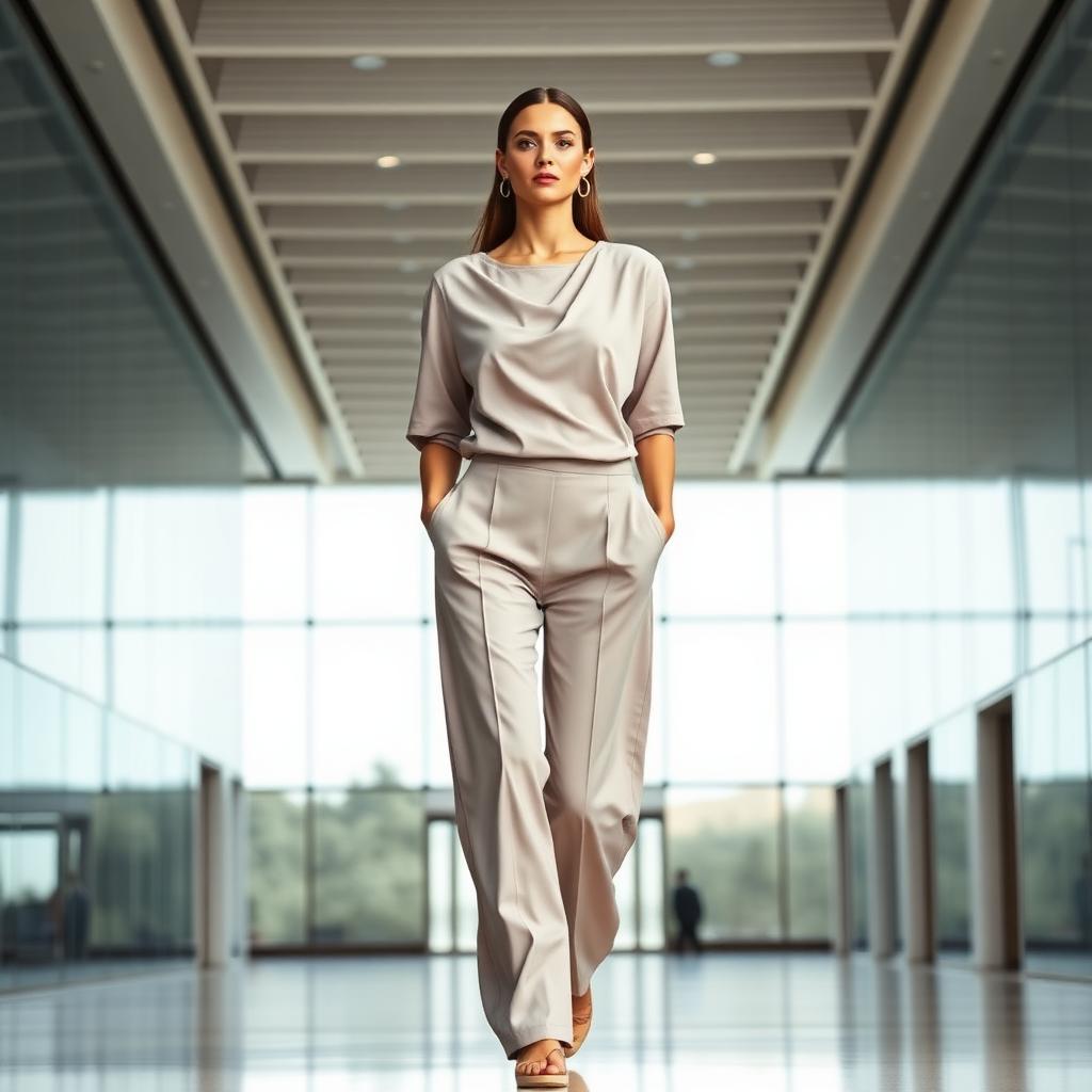 The Elegant Two-Piece Co-ord Set in Light Gray - Museum