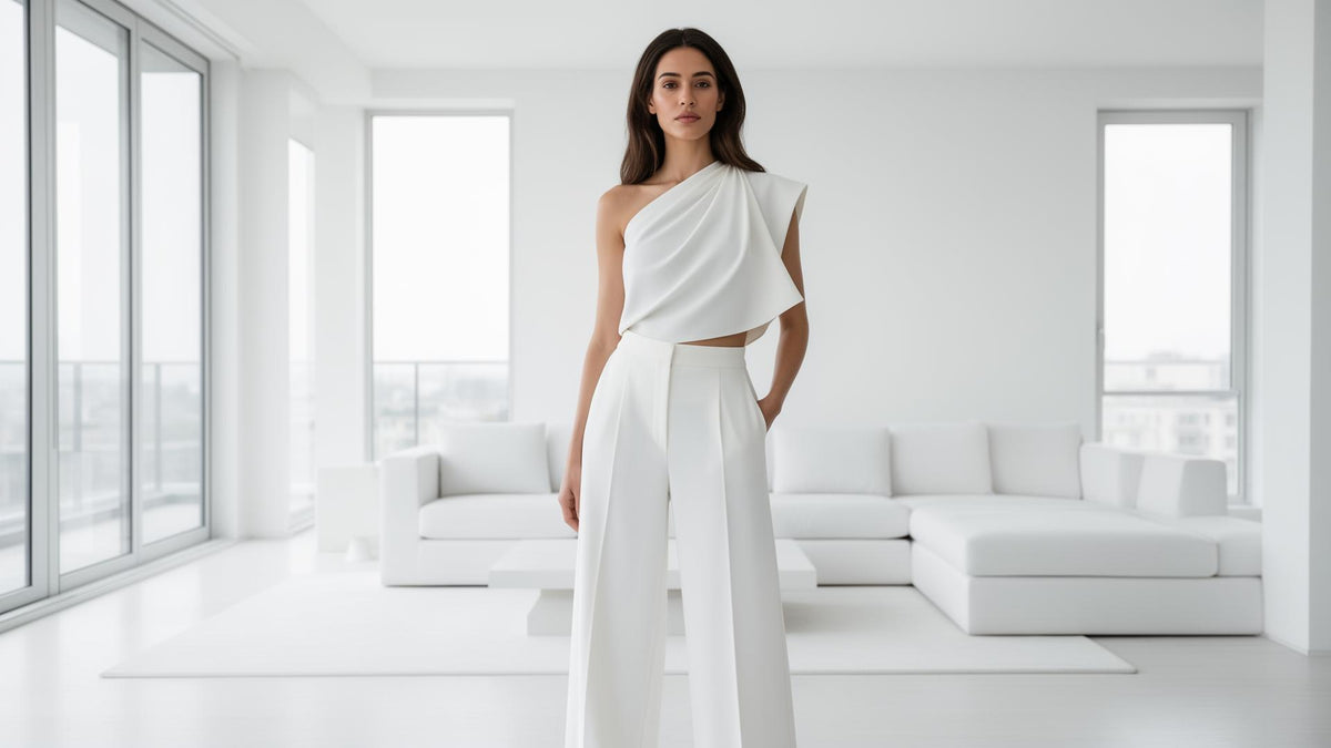 The Elegant Two-Piece Co-ord Set in White - Hero