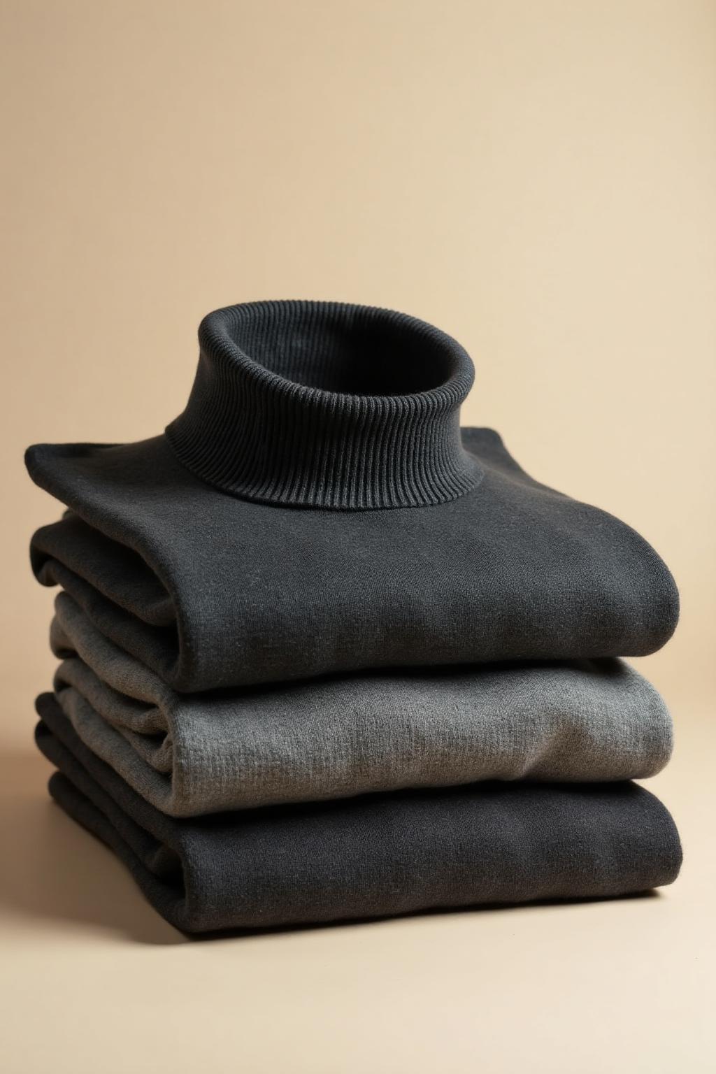 The Merino Turtleneck - Charcoal grey merino wool turtleneck sweater