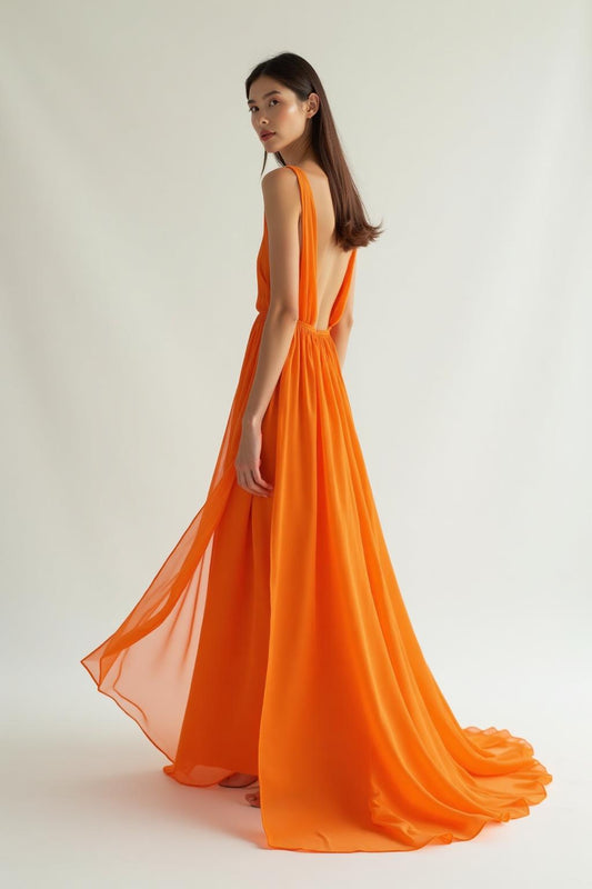 The Mesmerize Maxi Dress in Orange