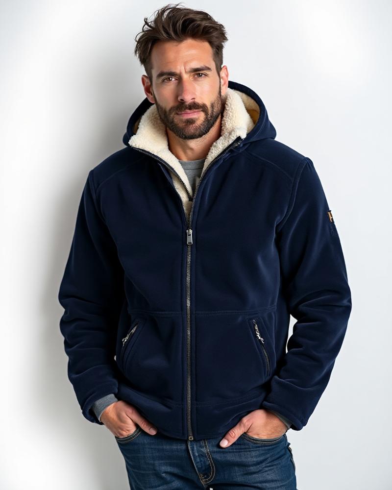 Men's Sherpa-Lined Fleece - Navy