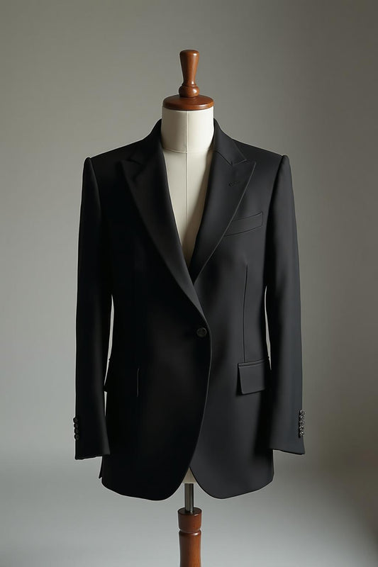 The Tailored Blazer - Classic black wool tailored blazer