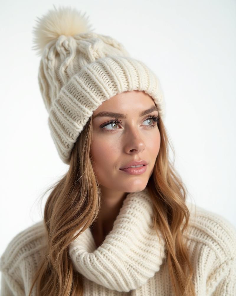 Premium Cable-Knit Toque - Cream