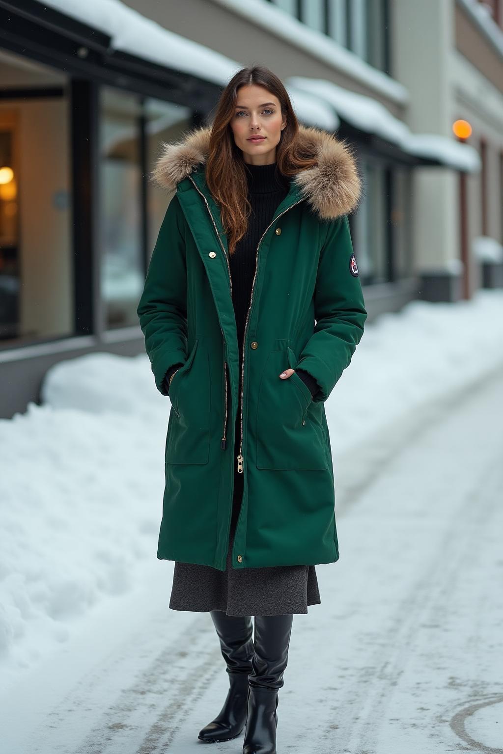 Women's Premium Winter Parka Green