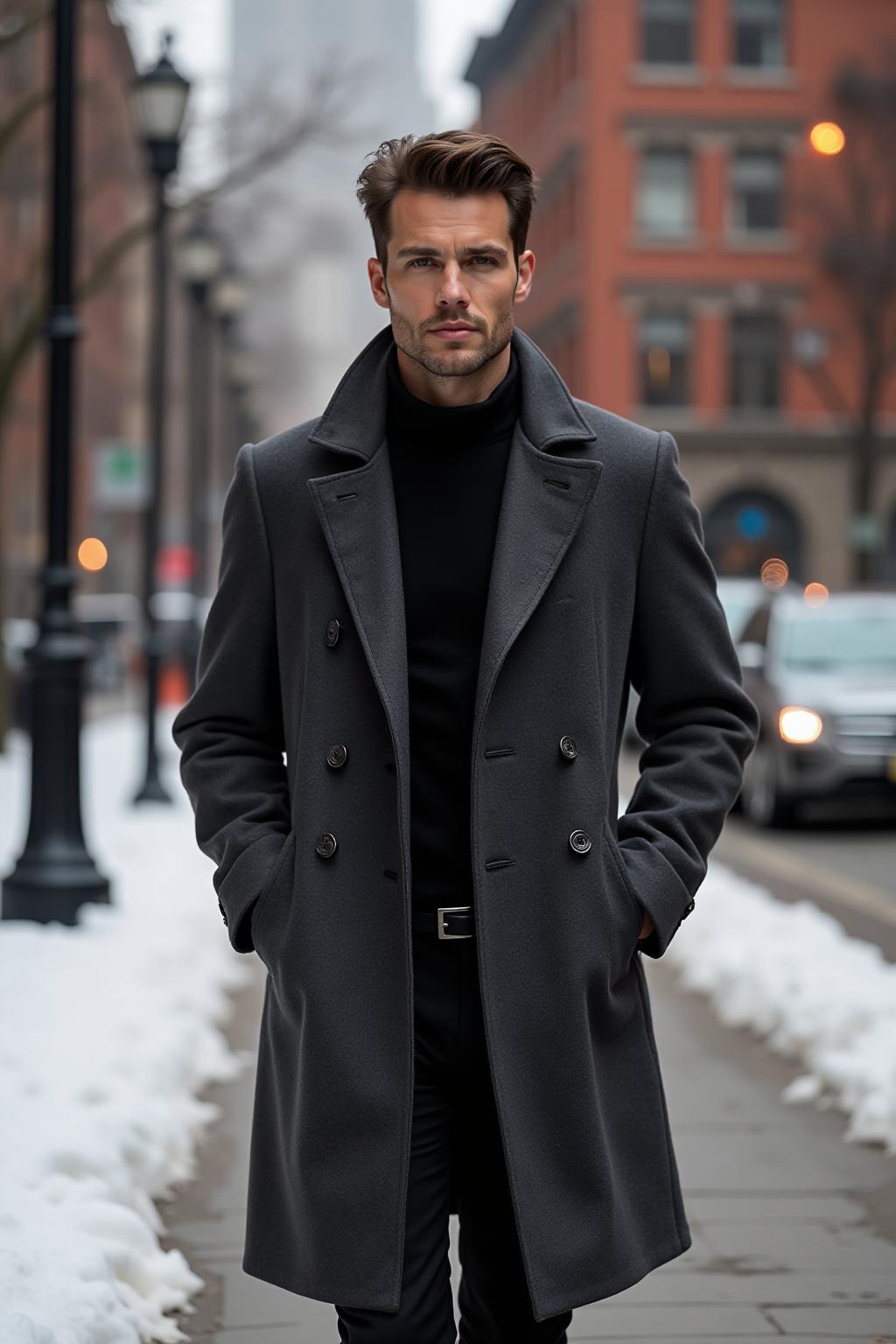 The Wool Overcoat in Charcoal - Hero